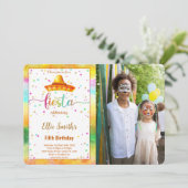 Bewerkbare Fiesta Verjaardag Foto uitnodiging (Staand voorkant)