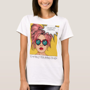 Bewerkbare film die hem de Pop kunstschildering ge T-shirt
