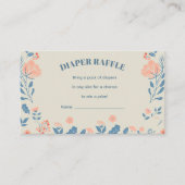 Bewerkbare Floral Diaper Raffle Informatiekaartje (Voorkant)