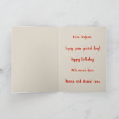 Bewerkbare Folk Art Zwarte Beer Verjaardag Kaart (Binnen)