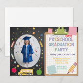 Bewerkbare foto Preschool Afstuderen schoolbord Kaart (Voorkant / Achterkant)