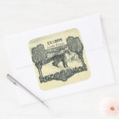 Bewerkbare Fox in de Bossen Bookplate Vierkante Sticker (Envelop)