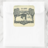 Bewerkbare Fox in de Bossen Bookplate Vierkante Sticker (Tas)