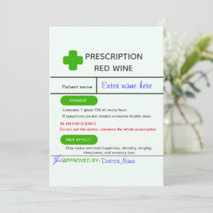 Bewerkbare Funny Wine Label Sjabloon Kaart