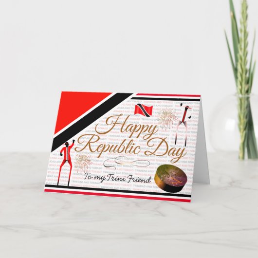 Bewerkbare Gelukkige Republiekdag voor mijn Trini- Kaart (Voorkant)
