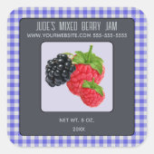 Bewerkbare gemengde bes vierkante sticker (Voorkant)
