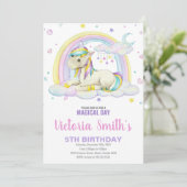 Bewerkbare Girls Fantasy Party Kaart met Pastel (Staand voorkant)