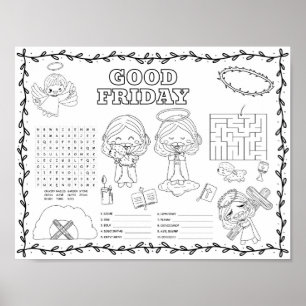 Bewerkbare Goede Vrijdag Bijbel verjaardag kleurma Poster