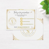 Bewerkbare Gold-bedankkaart Visitekaartje (Bureau)