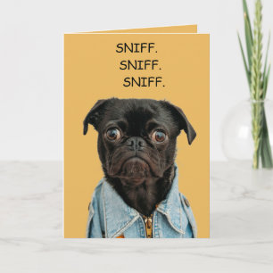 Bewerkbare Grappige Snuffelhond Verjaardag Kaart