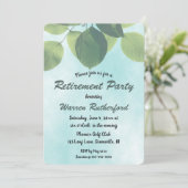 Bewerkbare Green Leaves Invitation Kaart (Staand voorkant)