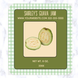 Bewerkbare guave jam vierkante sticker