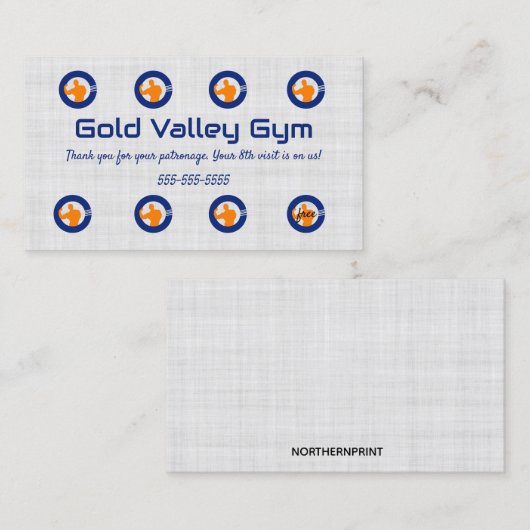 Bewerkbare Gym Loyalty Rewards-Kaart (Voorkant / Achterkant)