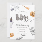 Bewerkbare Halloween Boo Day Verjaardag Kaart (Voorkant)