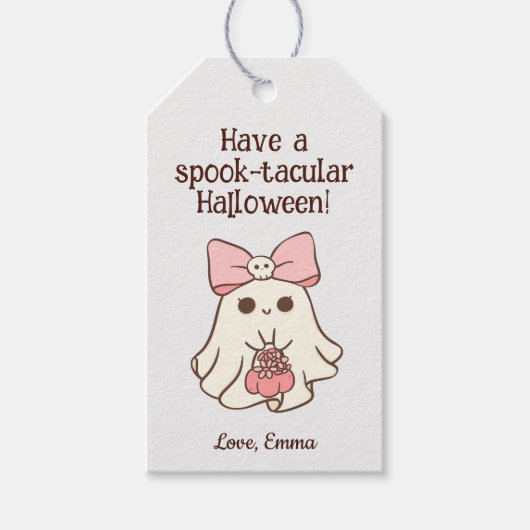 Bewerkbare Halloween Trick or treat Goody Bag Favo Cadeaulabel (Voorkant)