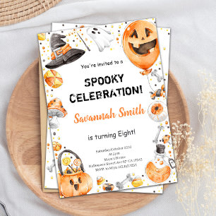 Bewerkbare Halloween verjaardagsuitnodiging Kaart