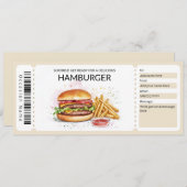 Bewerkbare Hamburger Gift Voucher Sjabloon Kaart (Voorkant / Achterkant)