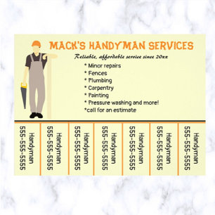 Bewerkbare Handyman Telefoonnummer Flyer