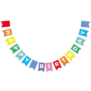 Bewerkbare Happy Birthday Rainbow Banner