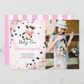 Bewerkbare Heilige Koe Verjaardagsfotouitnodiging Kaart (Voorkant / Achterkant)