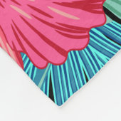 Bewerkbare hibiscus,  bloemmotief fleece deken (Hoek)