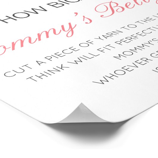 Bewerkbare Hoe Groot is Mamma's Buik Spelposter Poster (Hoek)