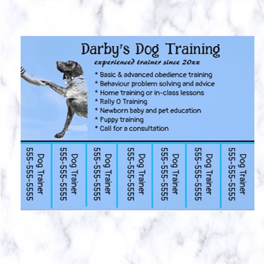 Bewerkbare Hond Trainer Telefoonnummer Flyer