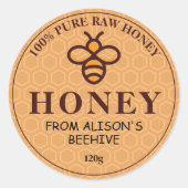 Bewerkbare Honey Apiary Label Sticker (Voorkant)