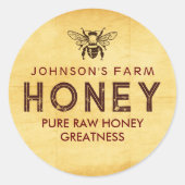 Bewerkbare Honey Jar Label Sticker (Voorkant)