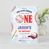 Bewerkbare honkbal uitnodiging (Staand voorkant)