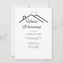 Bewerkbare House Warming Invitation Simple Minimal