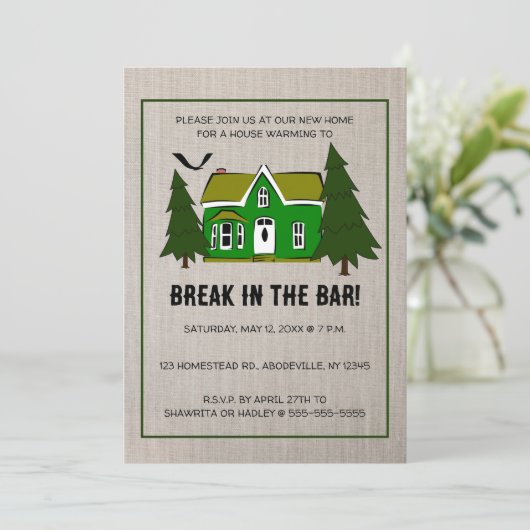 Bewerkbare House Warming uitnodiging (Staand voorkant)