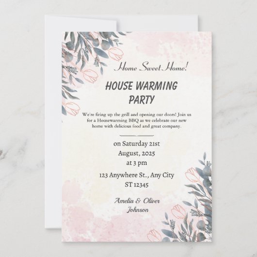 bewerkbare Housewarming Invitation Kaart (Voorkant)