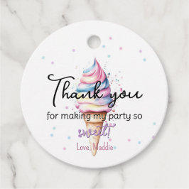 Bewerkbare Ice Cream Bedankt Labels