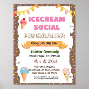 Bewerkbare ijs sociale vergadering leraar flyer poster