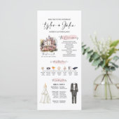 Bewerkbare Infographic Wedding Programma Sjabloon (Staand voorkant)
