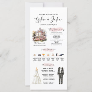 Bewerkbare Infographic Wedding Programma Sjabloon