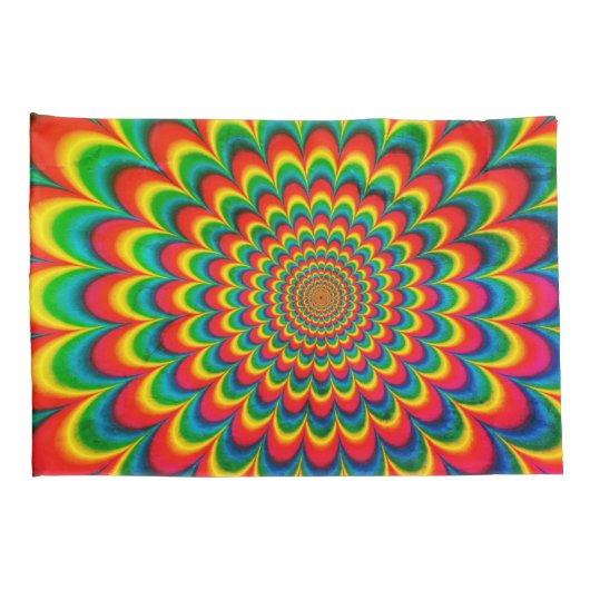 Bewerkbare jaren 70 Retro Hippie Psychedelic Pillo Kussensloop (Achterkant-Rechts)