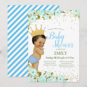 Bewerkbare jongensprins uitnodiging (Voorkant / Achterkant)