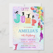 Bewerkbare Jump Trampoline Verjaardagsfeest Kaart (Voorkant)