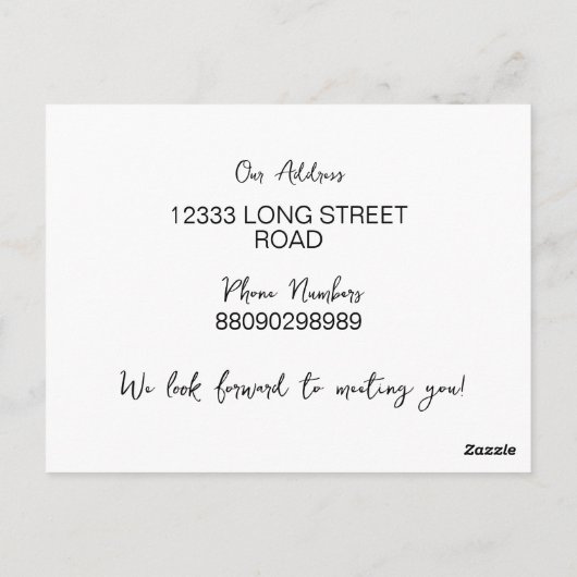 Bewerkbare Kaart "We zijn nieuw in de buurt" (Achterkant)