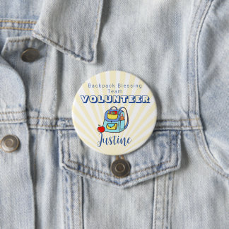 Bewerkbare kerk rugzak zegen vrijwilliger ronde button 7,6 cm