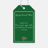 Bewerkbare Kerstbak Geschenk Groen Prettige Feestd Cadeaulabel (Achterkant)