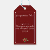 Bewerkbare Kerstbak Geschenk Rood Prettige Feestda Cadeaulabel (Achterkant)