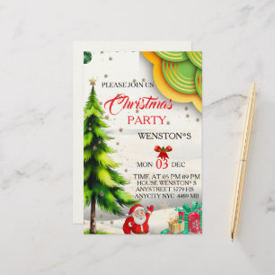 Bewerkbare Kerstfeest Uitnodiging, Printbare Briefpapier