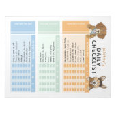 Bewerkbare Kinder dagelijkse taak Chore-to-do chec Notitieblok (Voorkant)