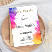 Bewerkbare Kinder kunstfeest Dank u of Nodig Kaart