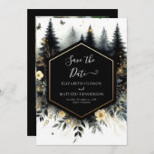 Bewerkbare Klassieke Betoverde Bos Bruiloft Save The Date (Voorkant / Achterkant)