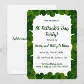 Bewerkbare Klavertje Drie St. Patrick Dag Feestje Kaart (Voorkant / Achterkant)