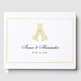 BEWERKBARE KLEUR AA Monogram AA Crest Gastboek Gastenboek